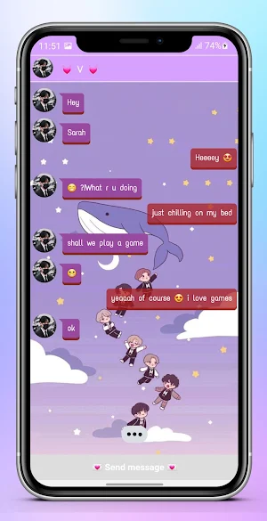 BTS Messenger: Chat Simulation Screenshot 2