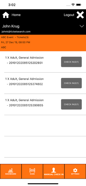 TicketSearch Scanning App Screenshot 1