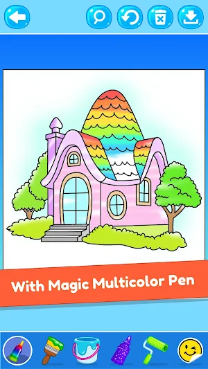 Kids Glitter House Coloring Screenshot 1