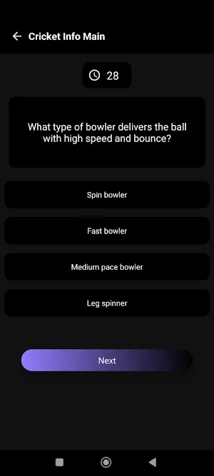 Auxezia Cricket InfoQuiz Screenshot 2