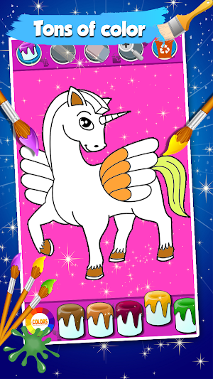 Sparkles Unicorn Coloring Pages Screenshot 1