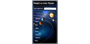 Weight on solar planets Screenshot 2