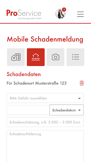 ProService – SchadenApp Screenshot 2