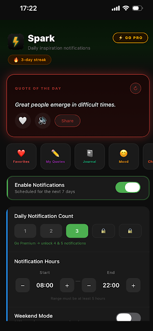 Spark: Daily Motivation Screenshot 0