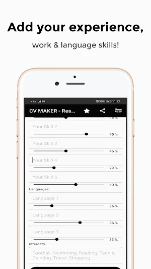 Resume CV Creator for Android Screenshot 1