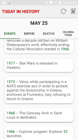 Today in history Screenshot 0