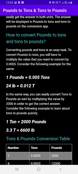 Pounds to Tons To Pounds Screenshot 2