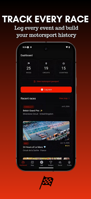 GridLog: Motorsport Fan Diary Screenshot 0