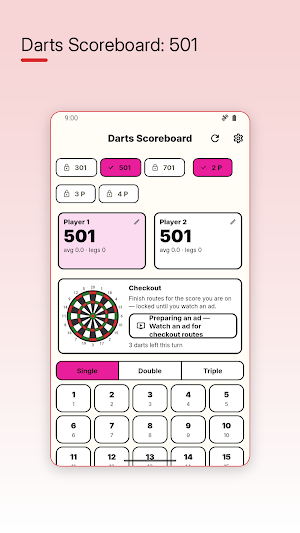 Darts Scoreboard: 501 Screenshot 0