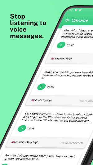 Unvoice: Voice Message to Text Screenshot 0