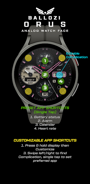 BALLOZI Orus Watch Face Screenshot 2