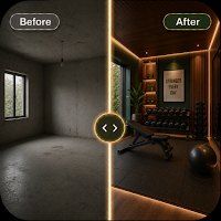 AI Gym Room Interior Makeover