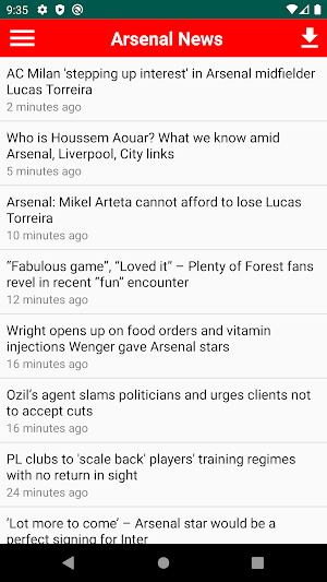 Arsenal Latest News Screenshot 0
