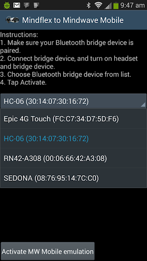 Mindflex to Mindwave Mobile Screenshot 1