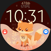 Cute Fox digital watch face