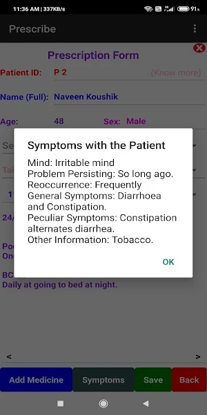 Patient Record Keeper Homeopathy Screenshot 2