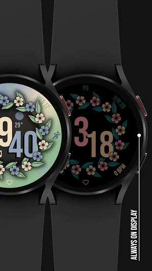 Flower Animated Watch Face 026 Screenshot 2