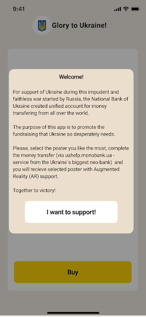 Help for Ukraine! (AR posters) Screenshot 0