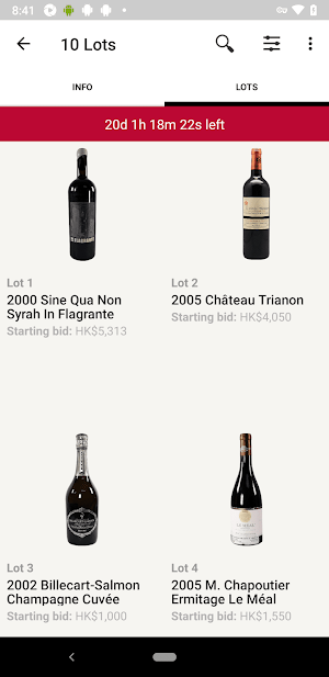 Bidvino Auction Screenshot 2