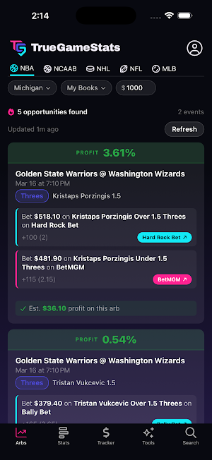 TrueGameStats: AI Sports Picks Screenshot 0