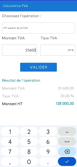 Calculatrice TVA - Inversée Screenshot 1