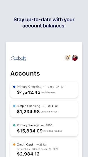 Cobalt Mobile Banking Screenshot 1