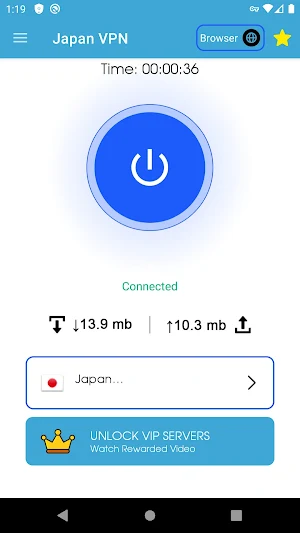 Japan VPN :Unlimited VPN Proxy Screenshot 1