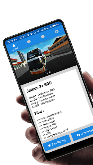 Mod BUSSID : Jetbus 3+ SDD Livery Rosalia Indah Screenshot 1