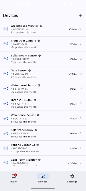 NotifyBridge: IoT Push API Screenshot 1