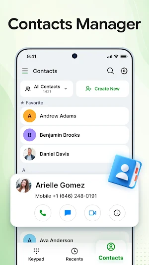 Contacts - Phone Calls, Home Screenshot 3