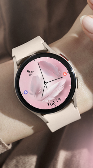 Feathers Pink watch face Screenshot 2