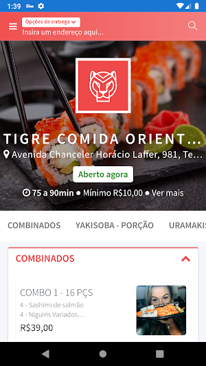 Tigre Comida Oriental Screenshot 0