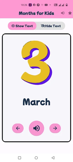 Months Flashcard For Kids Screenshot 3