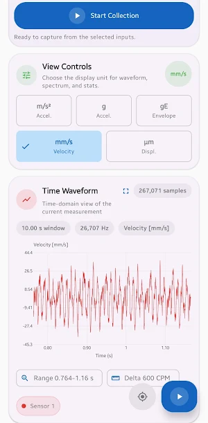 DynamiX Vibration FFT Analyzer Screenshot 1