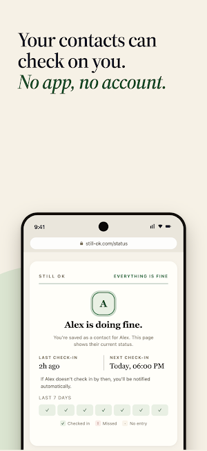 Still OK: Daily Check-In Screenshot 2