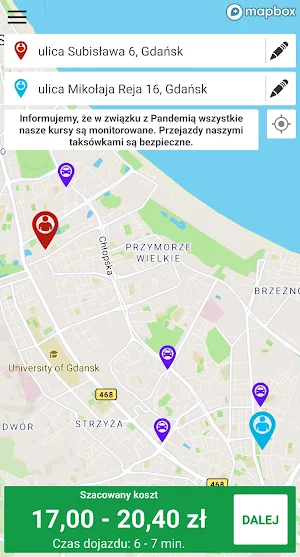 Komfort Taxi Gdańsk Tczew Screenshot 2