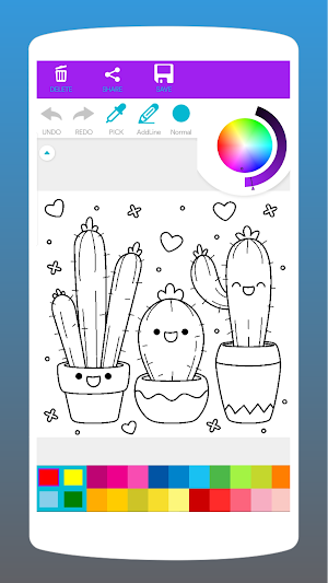 Kawaii Cartoon Coloring Book Screenshot 2