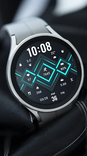 Blue Geometry ZKin Watch Screenshot 1