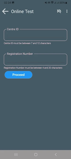 TestCentre Client App Screenshot 2