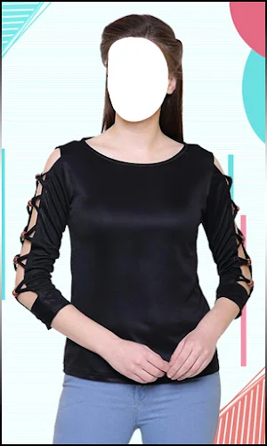 Women Crop Shoulder Photo Suit Screenshot 2