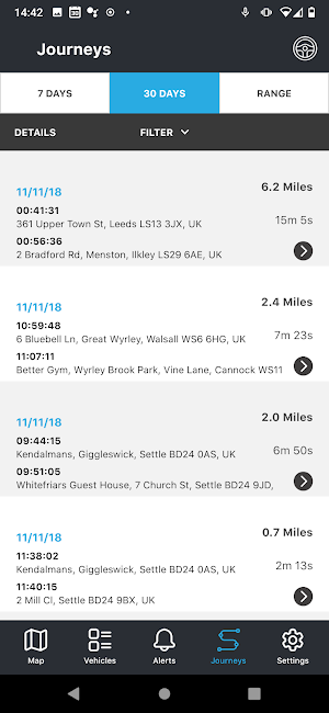 Infiniti Tracking Screenshot 2