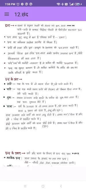 Hindi Grammar Notes Screenshot 1