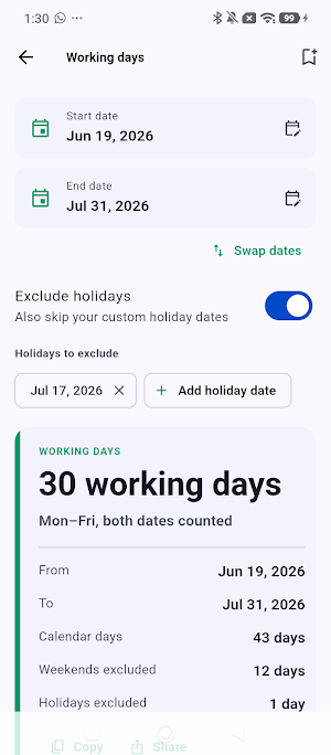List Date – Date Calculator Screenshot 3