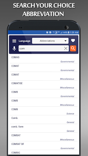 Advanced Abbreviations Dictionary Offline Screenshot 1