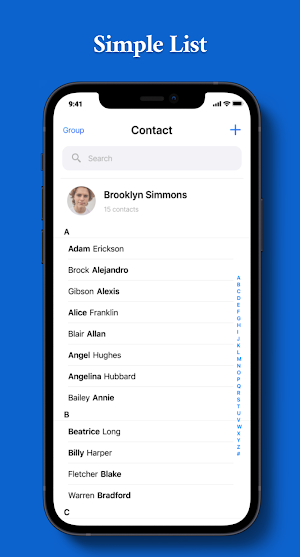 Contacts iOS 16 Screenshot 1