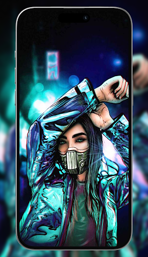 Girl Mask wallpaper Screenshot 2