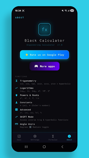 Black Calculator Screenshot 2