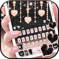 Black Pink Glitter Keyboard Theme