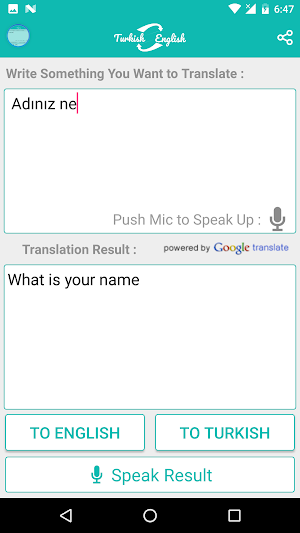 Turkish English Translator Screenshot 2
