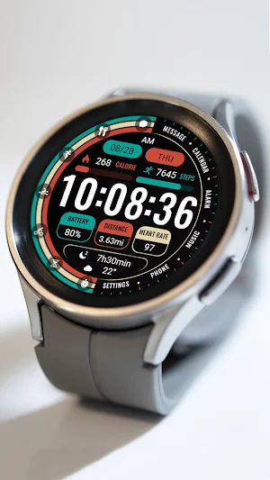 Flat Numbers Widget ZKin Watch Screenshot 2